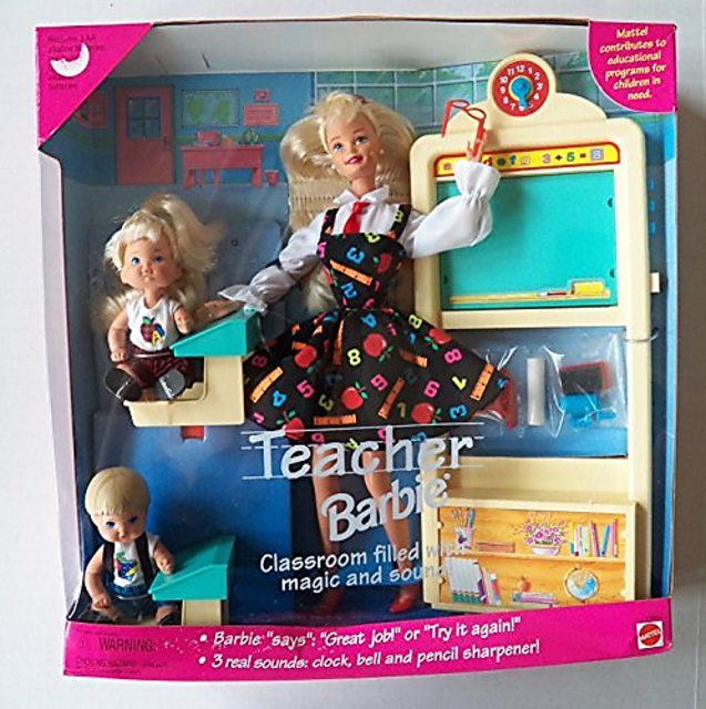 Teacher barbie best sale doll set