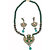 Cardial American Silver Plated Green Glass Necklace Sets For Women's