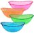 ChefLand Oval Plastic Contoured Serving Bowls, Party Snack or Salad Bowl, 80-Ounce, Assorted Colors, Set of 4