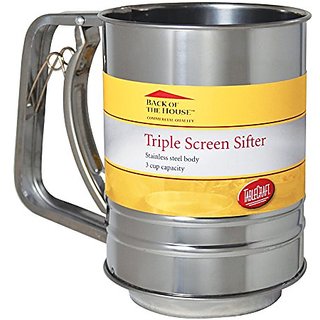 Buy TableCraft H2996BHM Stainless Steel 3-Cup Triple Screen Sifter ...