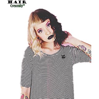 Buy Creamily Half Blonde And Half Natural Black 2 Tone Dyed Hair Extensions Medium Short Curly Cosplay Wig Online 3590 From Shopclues Buy Creamily Half Blonde And Half Natural Black 2 Tone Dyed Hair Extensions Medium Short Curly Cosplay Wig Online 3590 From Shopclues