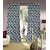 Space Interior 5 Feet Aqua Blue Printed Polyester One Piece Window Curtain - 152 cm X 121 cm