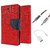 Wallet Flip case Cover For Sony Xperia Z2  (RED) With 3.5mm Stereo Audio Earphone Splitter + Metal Aux Cable- 1 Meter(colour may vary)