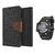 Wallet Flip case Cover For Samsung Z3  (BROWN) With Black Dial Analog-Digital Watch-S-SHOCK For Men