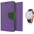 Wallet Flip case Cover For Nokia X2  (PURPLE) With Moving Diamond  Women Watch