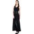 Raabta Black Maxi Dress With Front Slit