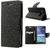 Wallet Flip case Cover For Reliance Lyf Water 5 (BLACK)