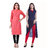 Chigy Whigy Red And Blue Plain Cotton Straight Kurti