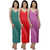 Arlopa Multicolor Satin Plain Night Gowns & Nighty