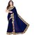 Saree Shop Navy Georgette Graphic Print Saree With Blouse