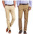 Beige  Brown Regular Fit Casual Trouser For Men (Pack Of 2)
