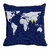 meSleep 3D Blue Map Cushion Cover (12x12)