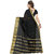 Stylzone Black  Polycotton  Embroidered Saree With Blouse