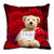 meSleep Red Love Teddy Cushion Cover (12X12)
