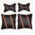 Able Classic Cross Kit Seat Cushion Neckrest Pillow Black and Tan For SKODA LAURA Set of 4 Pcs