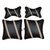 Able Classic Cross Kit Seat Cushion Neckrest Pillow Black and Beige For MARUTI WAGON R STINGRAY Set of 4 Pcs