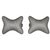 Able Classic Cross Neckrest Neck Cushion Neck Pillow I-Grey For MARUTI EECO Set of 2 Pcs