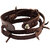 The Jewelbox Handmade Genuine Drak Brown Leather Free Size Wrist Band Biker Bracelet For Men
