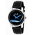 GUG Round Dial Black Leather  Synthetic Strap Quartz Watch For Men