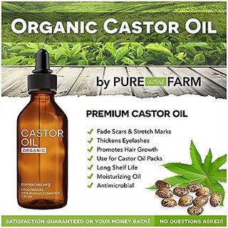 Pure Castor Oil for Eyelashes, Eyebrows, Hair Growth, Skin ...