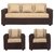 Gioteak Sofia 5 Seater Sofa Set in Cream Brown color (Acacia Wood)