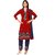 Aaina Red  Blue Chanderi Cotton Embroidered Dress Material (SB-3291) (Unstitched)