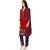 Aaina Red  Blue Chanderi Cotton Embroidered Dress Material (SB-3291) (Unstitched)