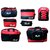 H2O Set Of 7 Red/Black Travel Bags