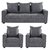 Gioteak Canberra 5 seater sofa set in grey color 3+1+1