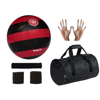 Buy Shoppers Western Sydney Wanderers Red/Black Football (Size-5) with Gym Duffle Bag Combo ...