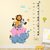 Wall Stickers Cartoon Kids Room Height Scale wit Elephant Hippo Zebra & Lion Nursery Baby Room