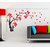 WallTola Red & Black Wall Stickers Love Tree with Heart-shaped Leaves Living Room Design for Home Decoration - 1  Pc