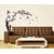 Wall Stickers Tree with Beautiful Large Brown Elegant Flowers For Home Decor Vinyl