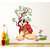 PVC Multicolor Walltola Wall Stickers Living Room Chinese Girl Playing Lute Under The Tree-1 Pc