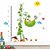 Wall Stickers Baby Kid On Green Peas Tree House with Height Scale For Kids & Nature Room