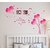 Walltola PVC Wall Stickers Pink Heart Shaped Flower in Pink with Blowing Petals and Frames for Bedroom Design- 1 Pc