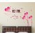 Walltola PVC Wall Stickers Pink Heart Shaped Flower in Pink with Blowing Petals and Frames for Bedroom Design- 1 Pc