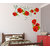 WallTola PVC Wall Stickers Flowers Red Roses Valentines Love Romantic with Green Leaves Bedroom Design Vinyl- 1 Pc