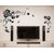 Wall Stickers Beautiful Black Flowers Vine With Butterfly Design For LED TV Background Vinyl