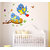 WallTola Multicolor PVC Wall Stickers Happy Birds Family Wall Decor For Kids Bedroom Decoration Vinyl-1 Pc