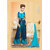 Royal Fashion Blue Georgette Semi- Stitched A Line Women's Suits