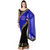 Usha Silk Mills Blue & Black Georgette Printed Saree With Blouse