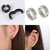 Unisex Combo Mens Ear Cuff Hoop Non Piercing Clip on Earrings 1 Pair Black  1 Pair Silver Fashion Jewelry CODEtS-7722