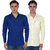 New Democratic Blue  Yellow Casual Slimfit Poly-Cotton Shirts