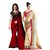 Stylzone Beige  Red Chiffon Embroidered Saree With Blouse