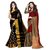 Stylzone Black  Red Polycotton Embroidered Saree With Blouse