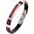The Jewelbox Biker Red Silicon Stainless Steel Openable Kada Bracelet For Men