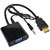 HDMI to VGA Converter Adaptor Cable With Audio Stereo Sound AUX Cable -PASHAY
