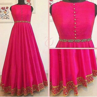 plain pink anarkali