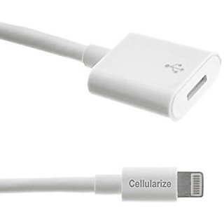 Cellularize Lightning Extension Cable (3 foot white) for iPhone 6, 6S,  Plus; Pass Video, Data, Audio Through Male to Fem